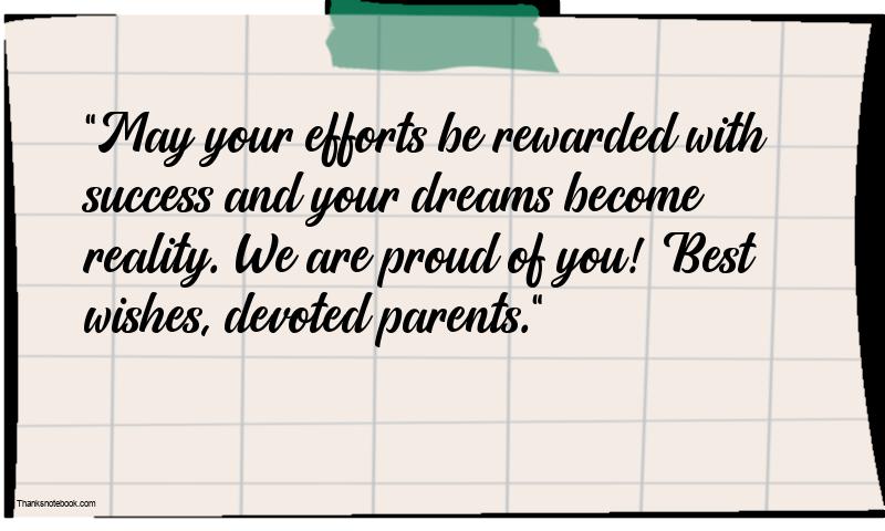 Best Wishes for Students Achievement from Parents