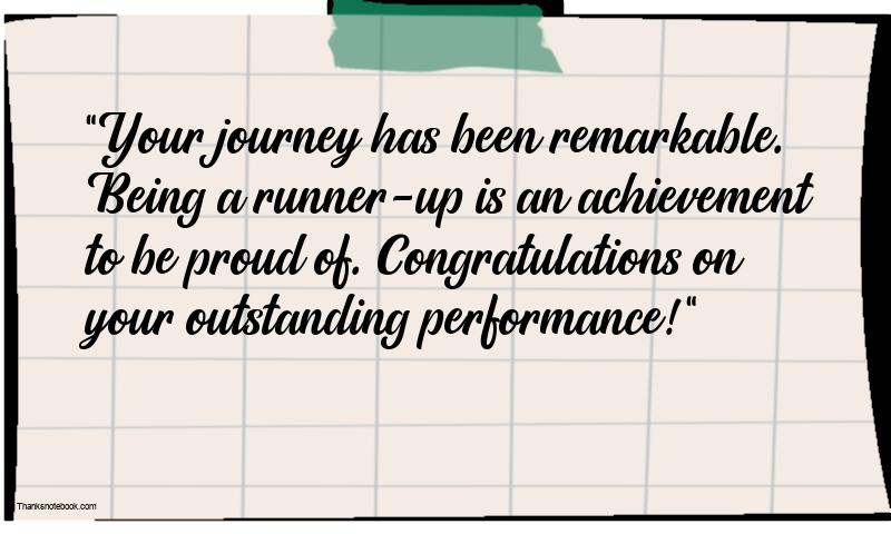 Congratulations Message for Runner Up