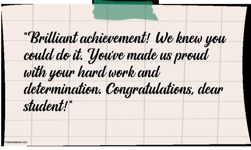 Congratulations Message for Students Achievement from Parents