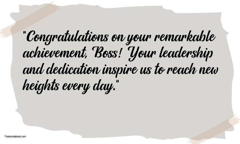 Congratulations Messages for Achievement in Business to Boss