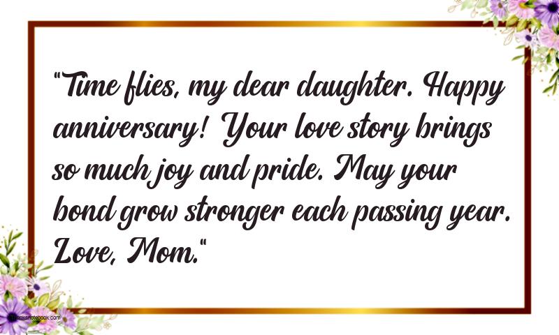 Happy Anniversary Messages for Daughter from Mother