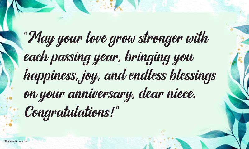 Happy Wedding Anniversary Messages For Niece