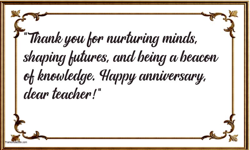 Respectful Anniversary Messages For Teacher