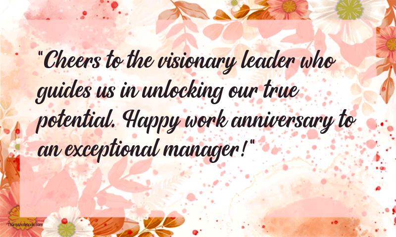 Work Anniversary Messages for Managers