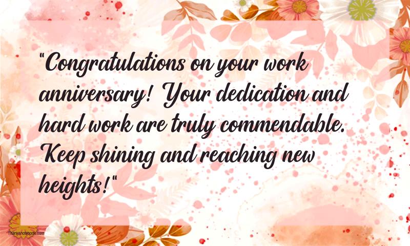 Work Anniversary Wishes to Employee