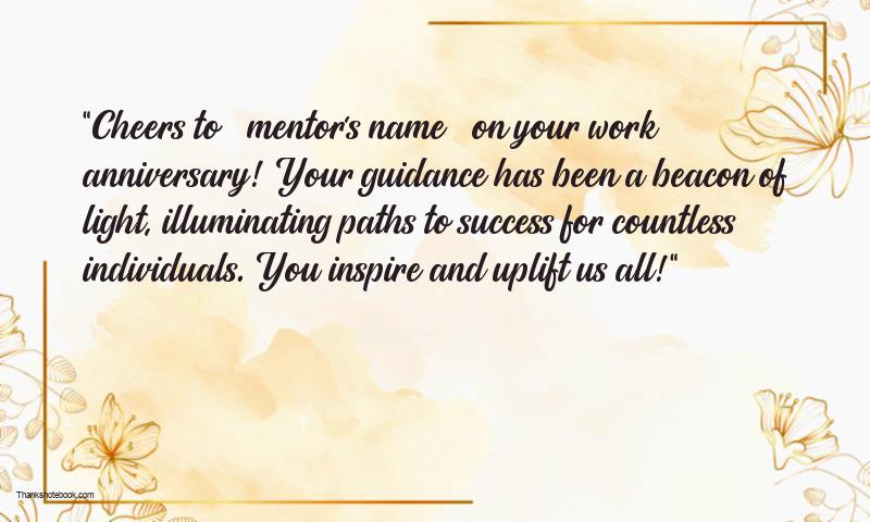 Work Anniversary Wishes to Mentor